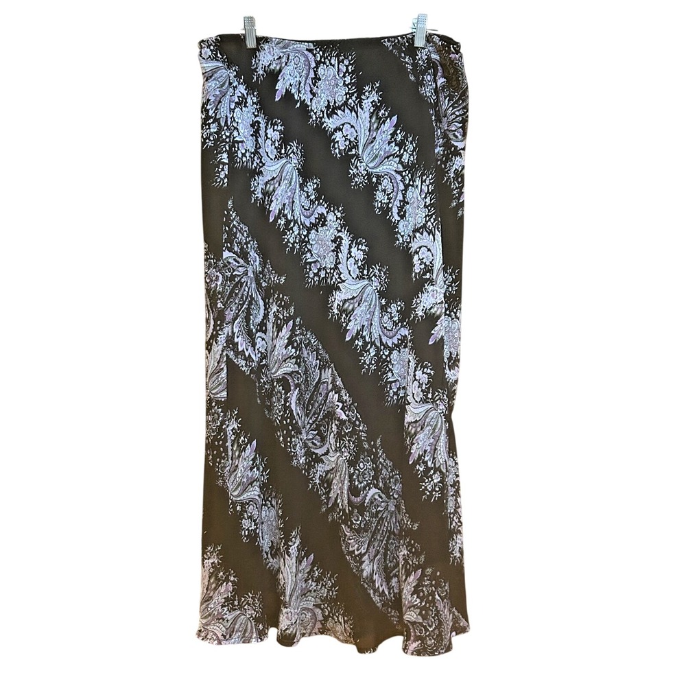 Vintage Y2K Dressbarn Womens Maxi Skirt Black Multicolor Sz 18W Whimsical‎ Fairy